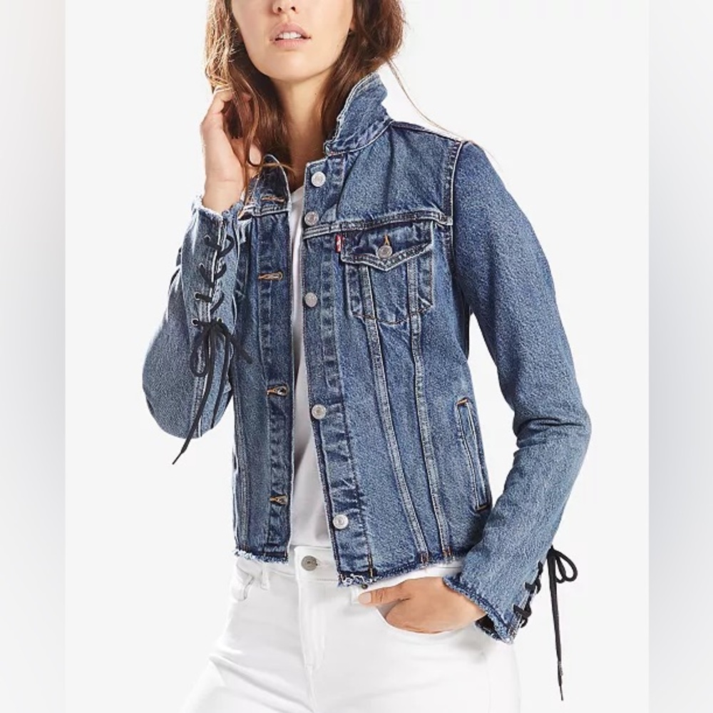LEVI'S
Trucker Cotton Lace-Up Denim Jacket 100% COTTON Jean Jacket - Picture 3 of 12